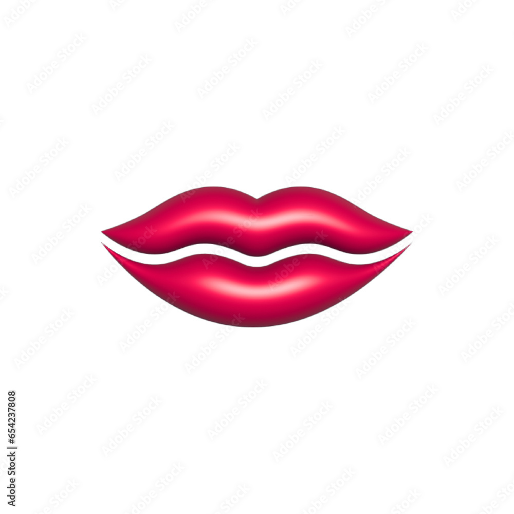 3d red lips vector icon isolated on white background 3d red lips vector icon isolated on white background
