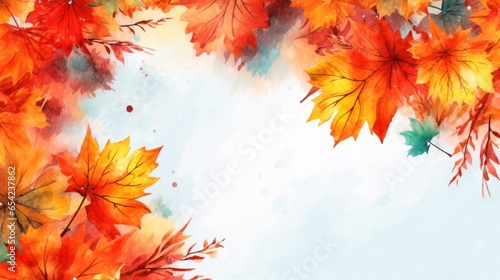 Vibrant autumn leaves create a colorful, scenic woodland background in this fall season illustration