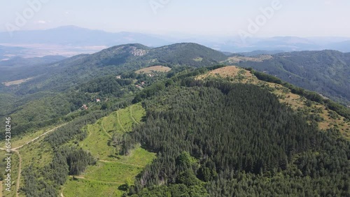 Aerial Summer Landscape of Erul mountain near Kamenititsa peak, Pernik Region, Bulgaria photo