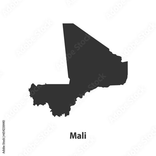 High quality Silhouette Map Isolated on White Background