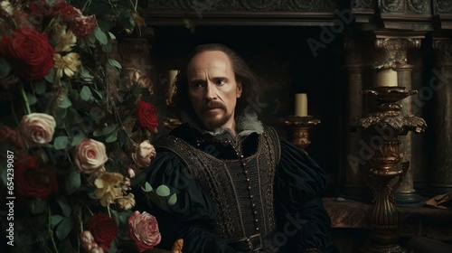 Portrait of writer William Shakespeare.generative ai 