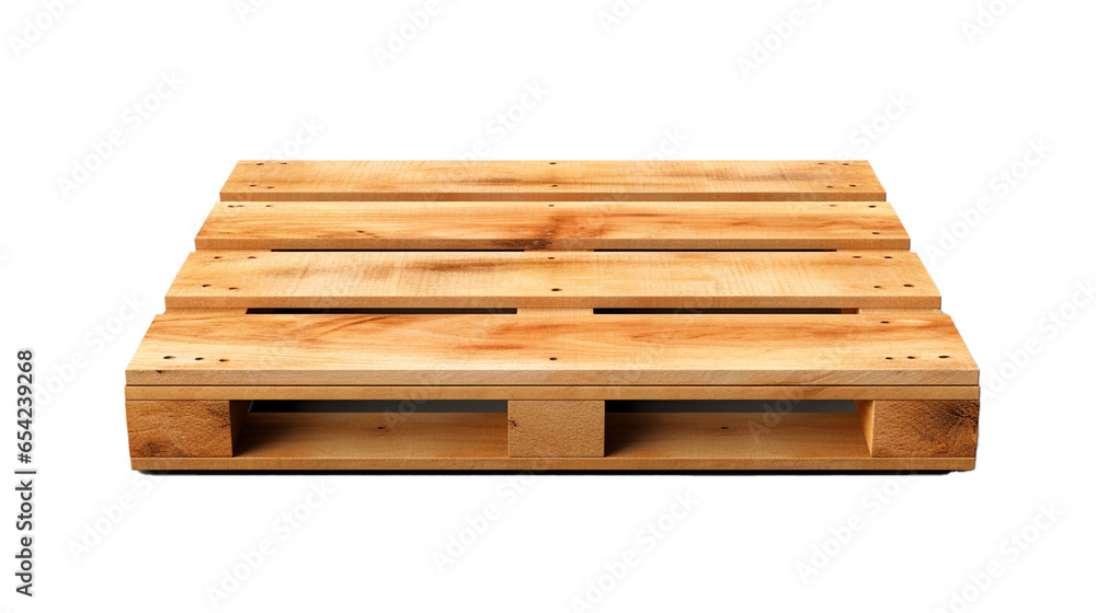 Standard Wooden pallet mockup for product isolated on transparent background PNG