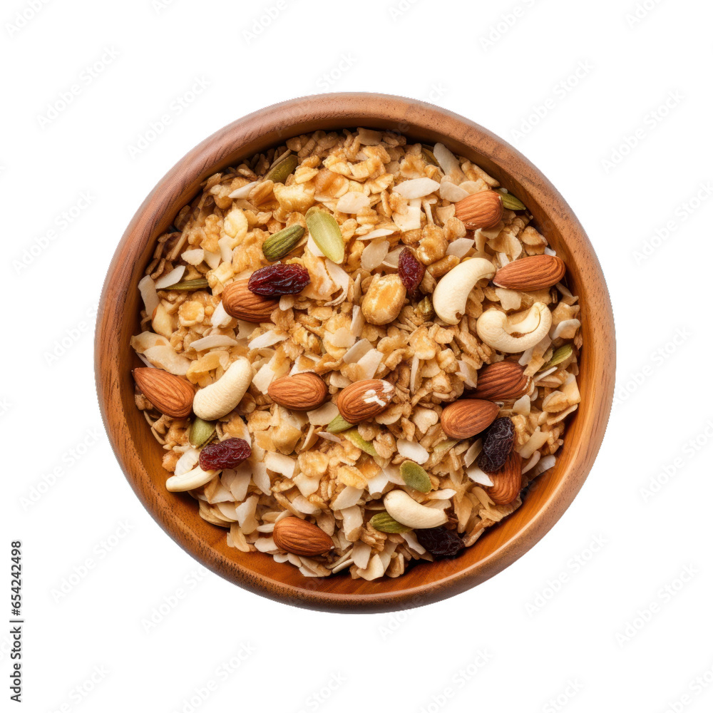 muesli and granola healty food isolated muesli and granola healty food isolated