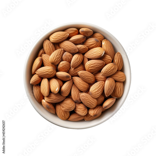 almonds in a bowl isolated photo