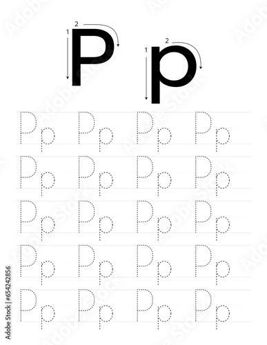 Tracing P Alphabet Handwriting Practice Workbook