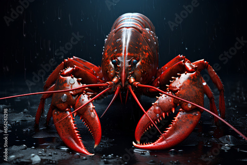 Lobster, ultra HD, 8K, black background, AI-Generated