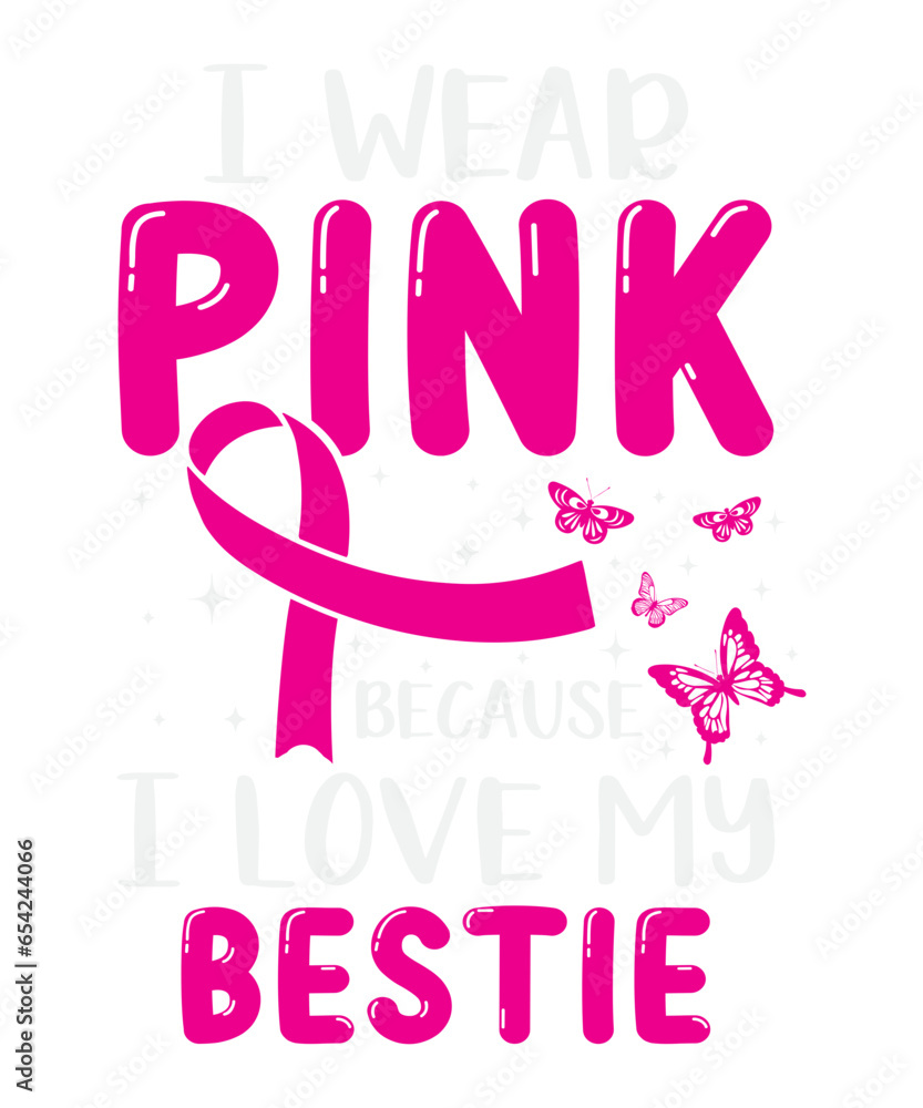 I Wear Pink Because I Love My Bestie Svg Design
These file sets can be used for a wide variety of items: t-shirt design, coffee mug design, stickers,
custom tumblers, custom hats, printables, print-on