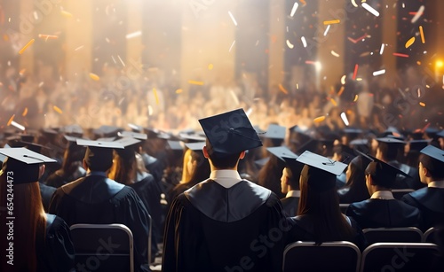 University graduation celebration. Confetti background.  photo