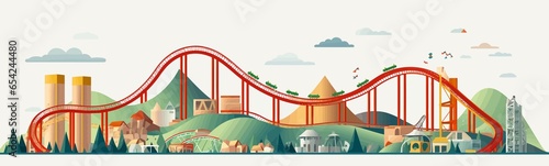 roller coaster vector flat minimalistic isolated vector style illustration photo