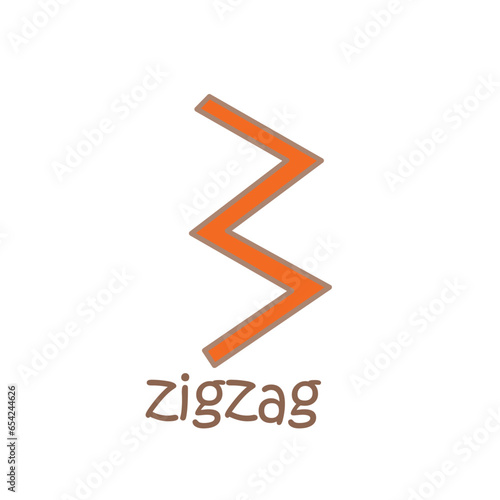 Alphabet Z For Zigzag Vocabulary School Lesson Cartoon Illustration Vector Clipart Sticker