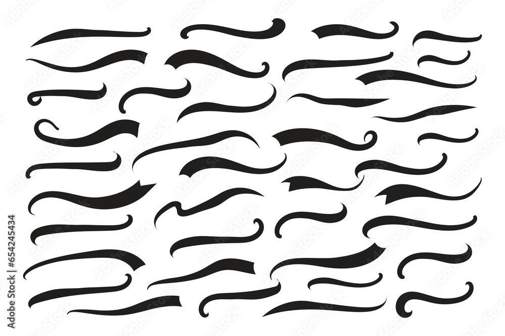 
Text Tails Swoosh Baseball Sign, Typography font curve tail, font swoosh tail ornamental vector, baseball tail shape for text ornaments football or athletics tail, ornamental swash underline Swirl