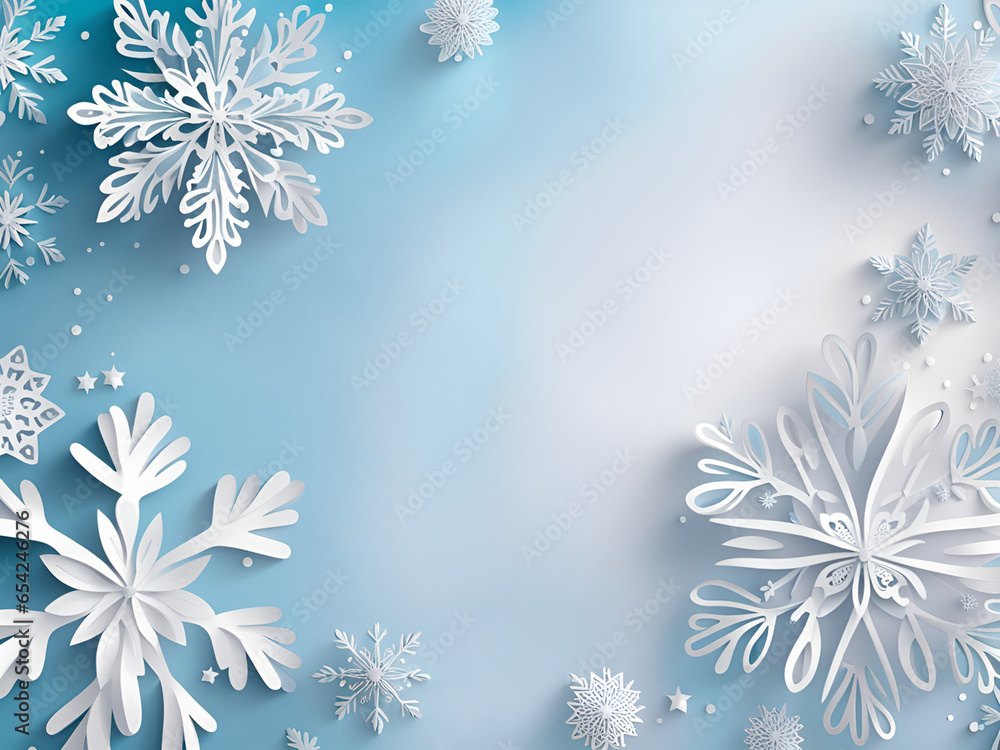 Winter snowflakes. Paper cut background. Winter snowflakes. Paper cut background.