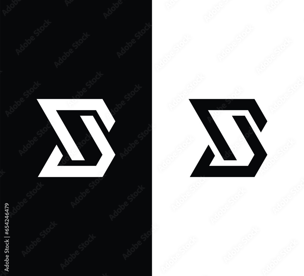 Fototapeta premium Creative Modern Initial Letter S Logo. Black and White Logo. Usable for Business Logos. Flat Vector Logo Design Template Element