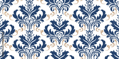 Seamless Damask Pattern Texture Vintage Ornament 