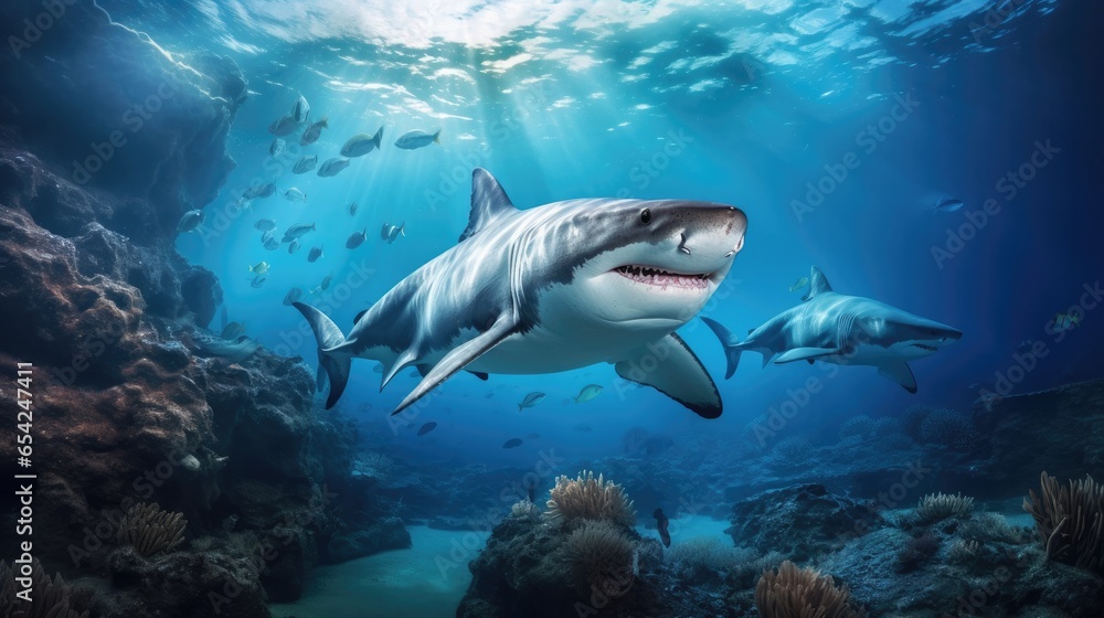 Fototapeta premium Two sharks