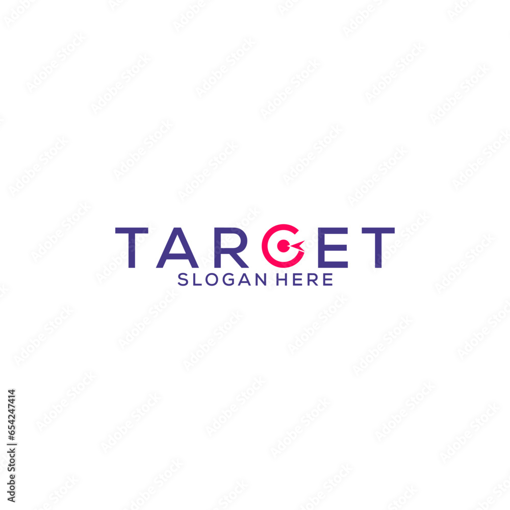 Letter G and Arrow on circle Target shape. target Logo design vector template