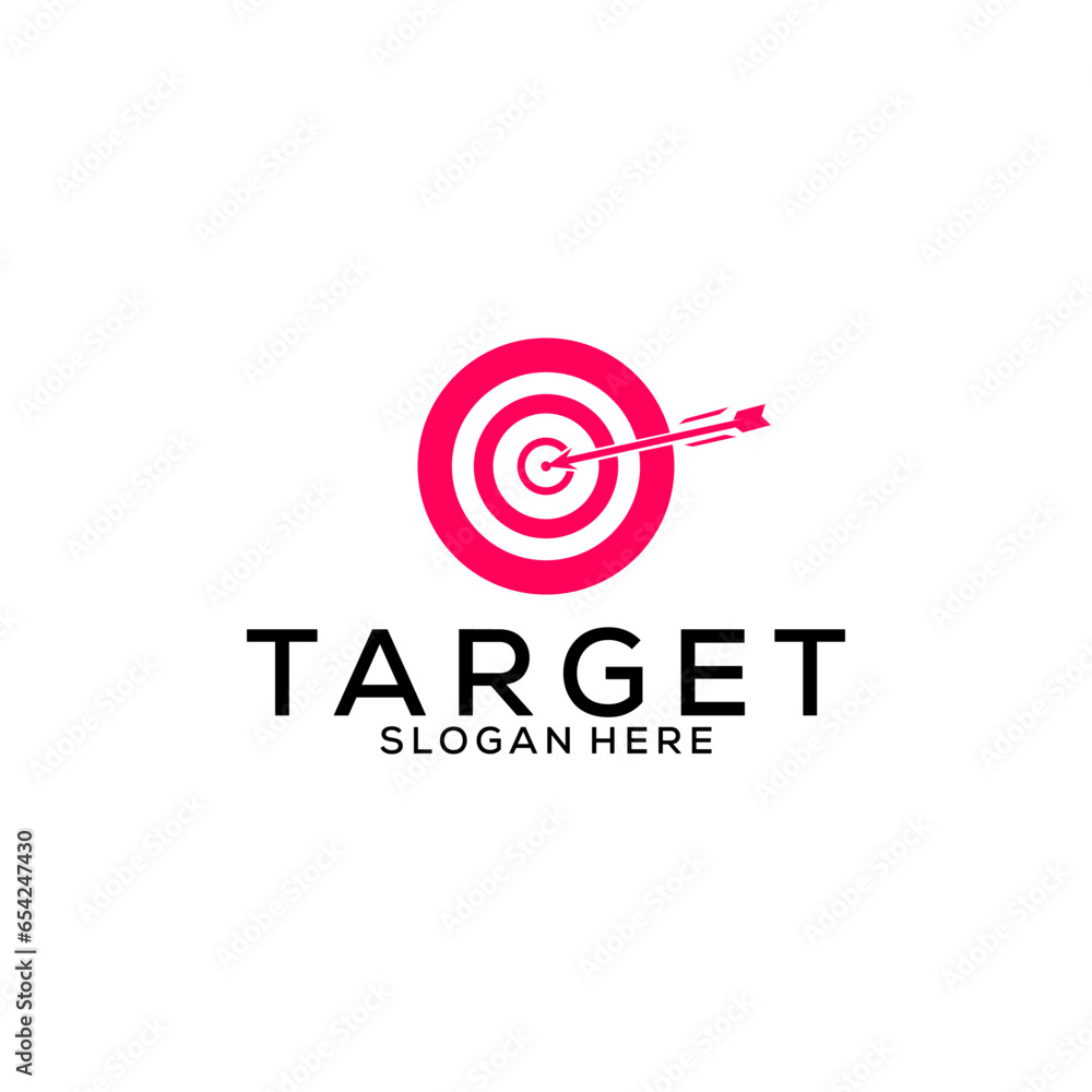 Target Logo design vector template, arrow on target logo icon Target Logo design vector template, arrow on target logo icon