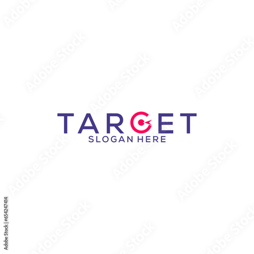 Letter G and Arrow on circle Target shape. target Logo design vector template