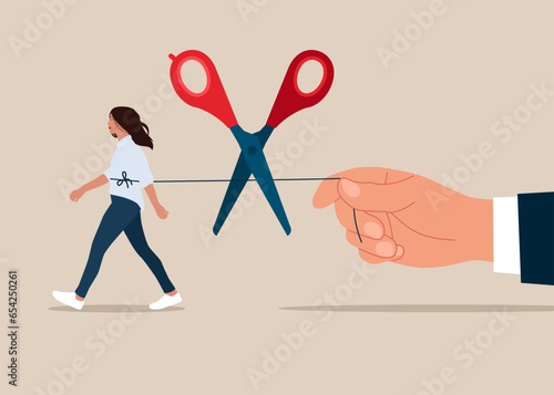Crisis In Relations. Avoid talking with husband after fight. Concept of divorce, misunderstanding in family. Flat vector illustration