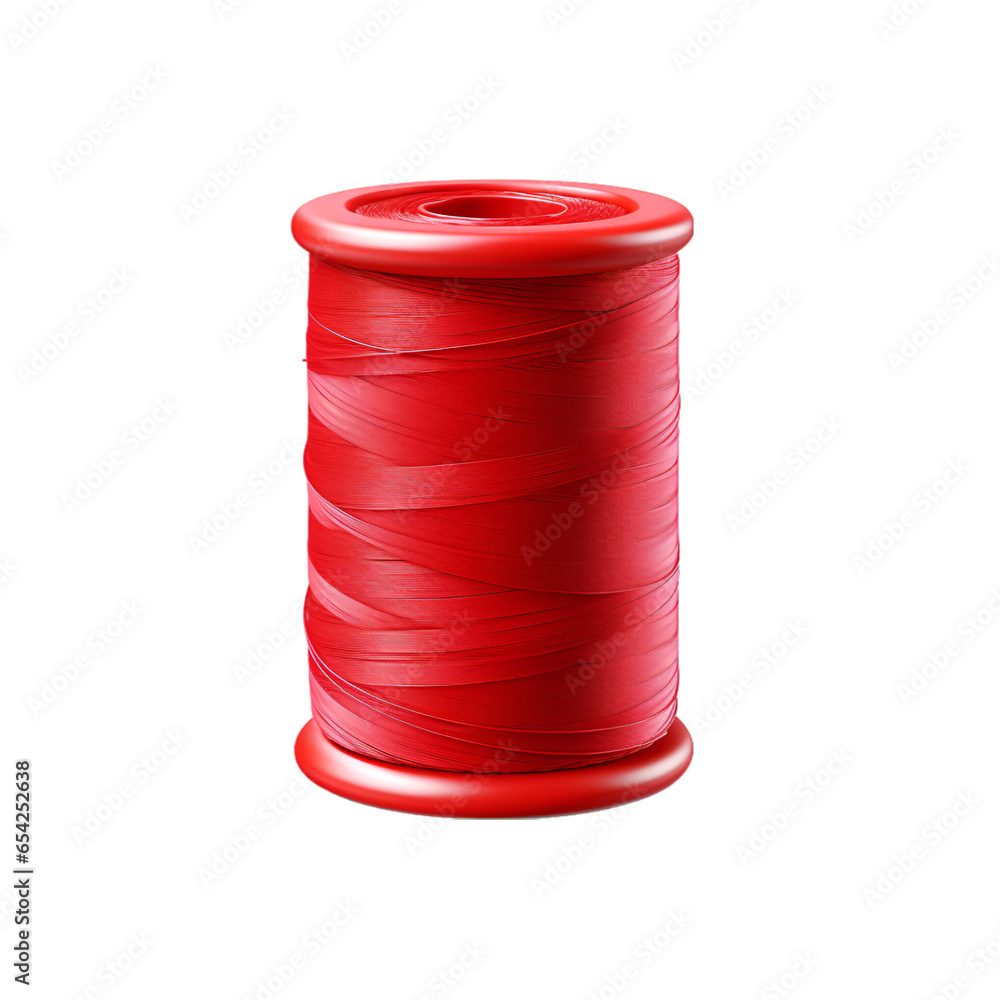 Spool of Red Thread Isolated on Transparent or White Background Spool of Red Thread Isolated on Transparent or White Background