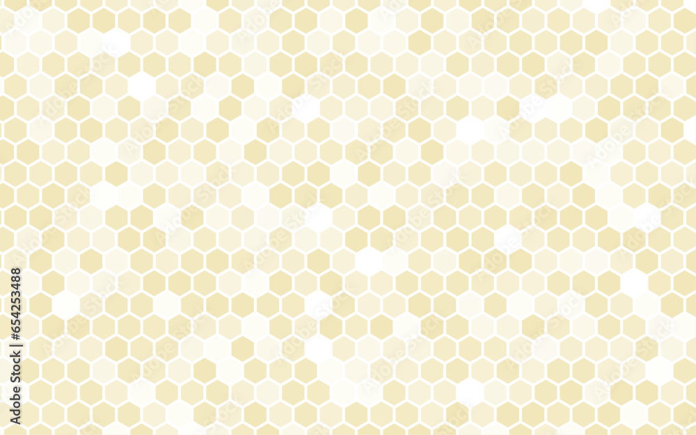 Seamless geometric pattern of hexagonal cell texture. Honeycomb Grid tile random background or Hexagonal cell texture. in color cream or brown with difference border space.
