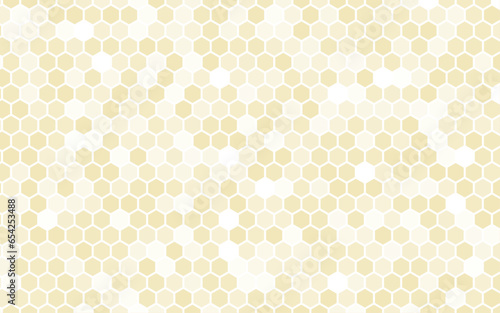 Seamless geometric pattern of hexagonal cell texture. Honeycomb Grid tile random background or Hexagonal cell texture. in color cream or brown with difference border space.