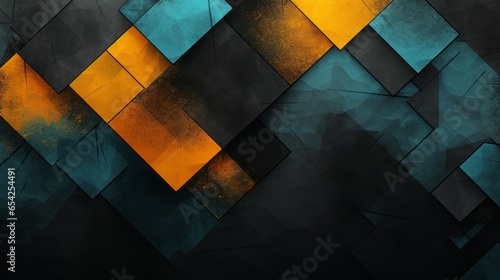 Black teal orange yellow abstract modern background, high quality, 16:9 © Christian