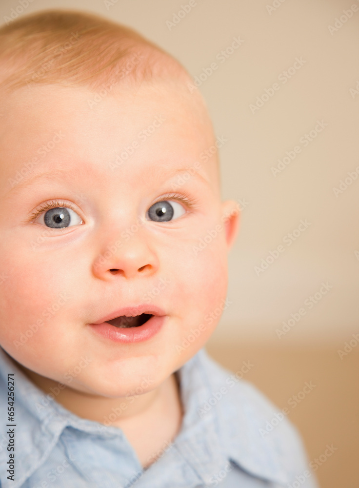 Close up of cute baby boy with mouth open
Close up of cute baby boy with mouth open