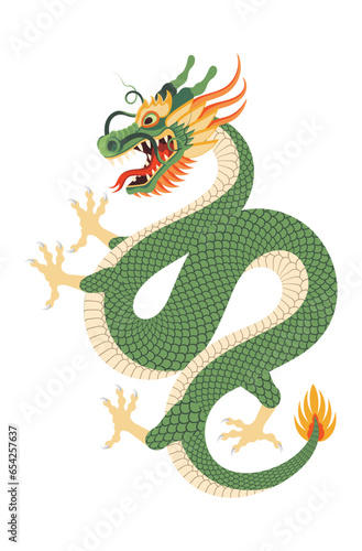 2024 Dragon Lunar Chinese New Year card. Modern Geometric Chinese pattern.