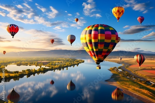 A breathtaking view of a colorful hot air balloon festival.