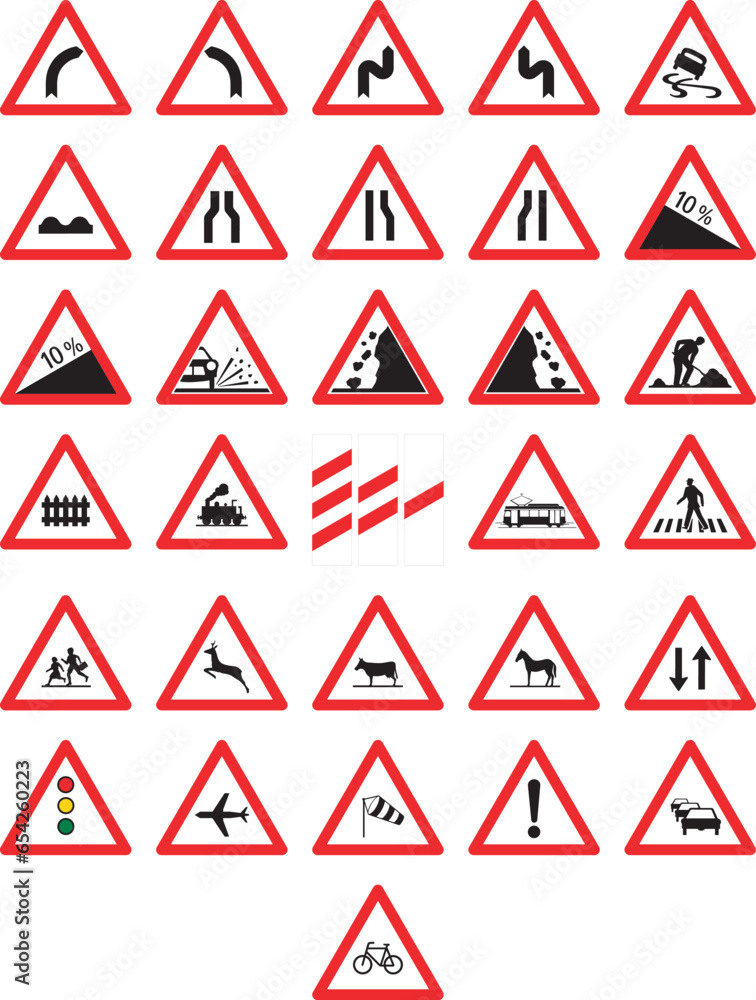 Warning signs, Road signs in Switzerland and Liechtenstein Warning signs, Road signs in Switzerland and Liechtenstein