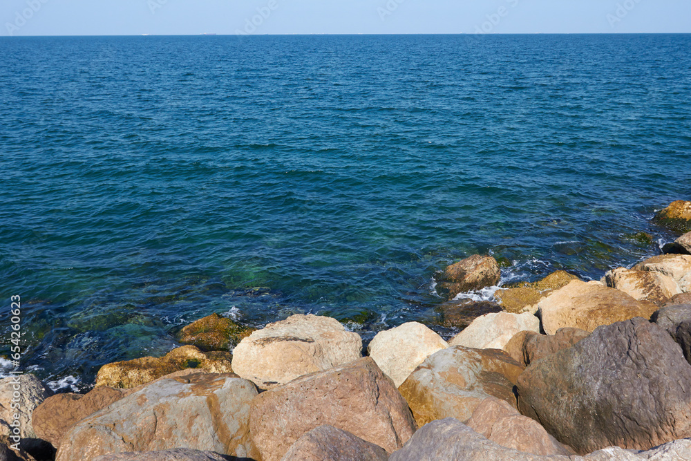 nice sea and many stones