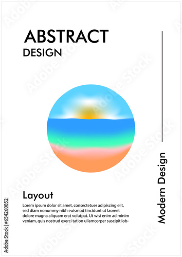 Abstract Cover Design, Gradient Color, View, Beach Perfect for Cover, Magazine, Book.