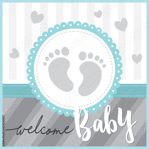 baby shower card with baby footprint