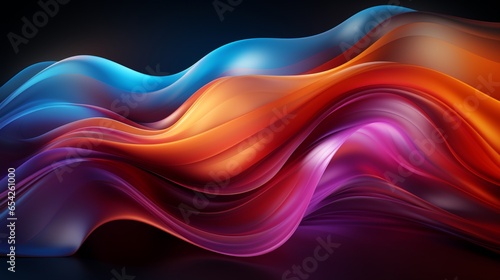 abstract background with wavy neon lines. Trendy wallpaper with colorful spectrum .