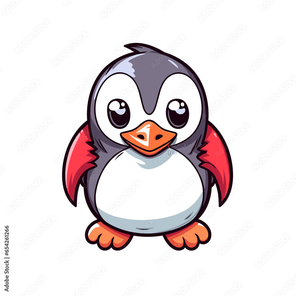 Obraz premium Penguin , PNG, Illustration Design, Cartoon For Tshirt 