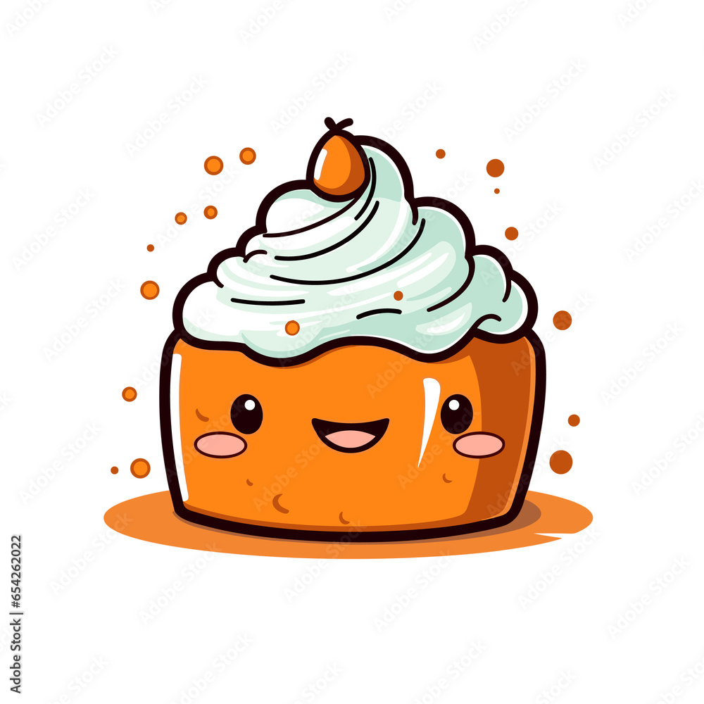 Pumpkin Spice Cake , PNG, Illustration Design, Cartoon For Tshirt 