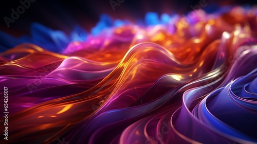 abstract neon background with colorful glowing lines.