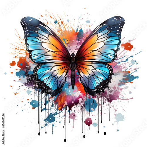 Watercolor Butterflies Illustration, Generative Ai © Creative Artist