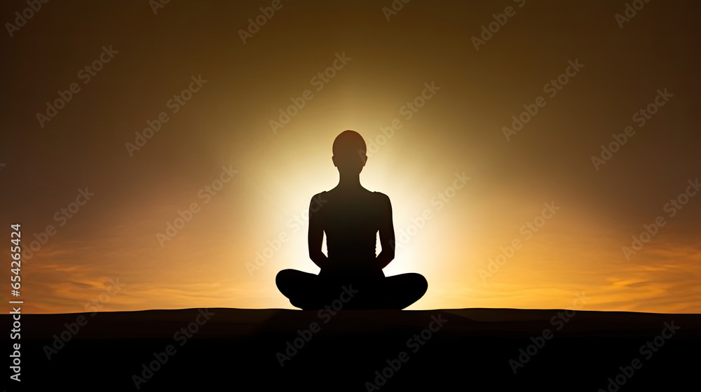 silhouette of a person in yoga pose silhouette of a person in yoga pose