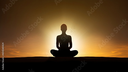 silhouette of a person in yoga pose