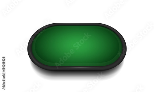 Poker table with green cloth isolated on white background. Vector illustration.