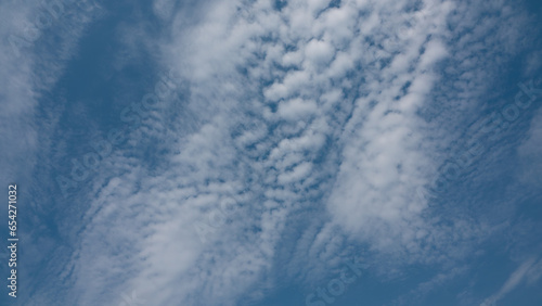 Cirrostratus clouds and blue sky in sunny day. stock photo