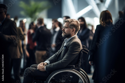 Sitting man chair male businessteam disability lifestyle business businessman caucasian mobility urban wheelchair
