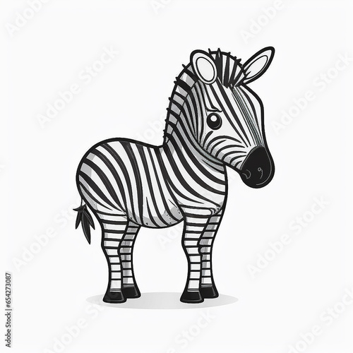 Cartoon zebra full body outline