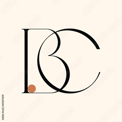 BC letter logo design on luxury background