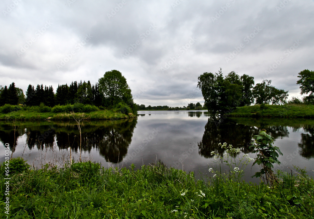 Fototapeta premium Evening at the Elbe-Lübeck-Canal