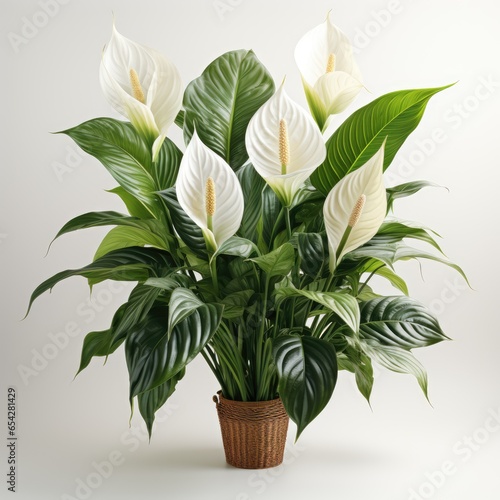 Full Viewpeace Lily Spathiphyllum Spp. , Isolated On White Background, For Design And Printing