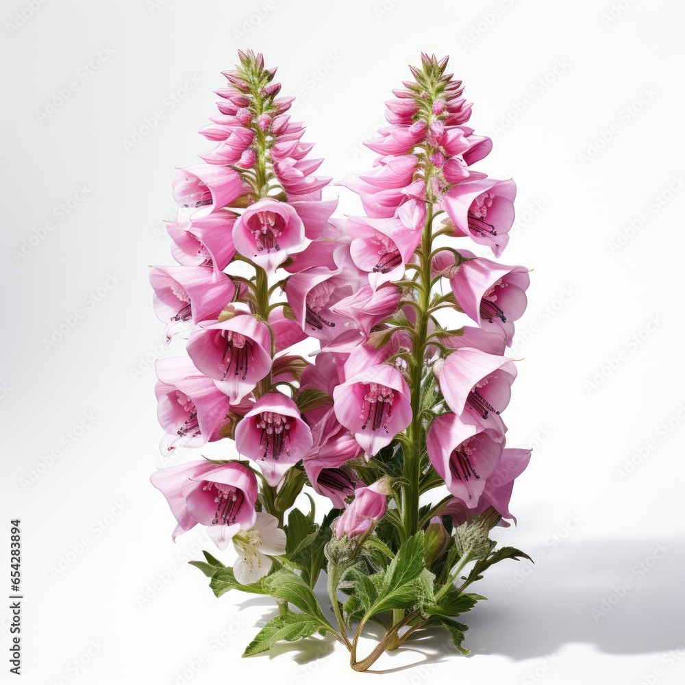 Full Viewfoxglove Digitalis Spp. , Isolated On White Background, For Design And Printing