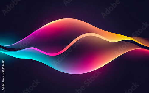 3D abstract abstract pattern backdrop in multi colored wave of colorful shade of cool lighting dark contrast computer graphics generative ai for wallpaper